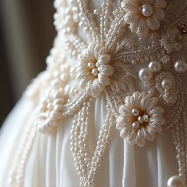 Robe de haute couture brodée à la main